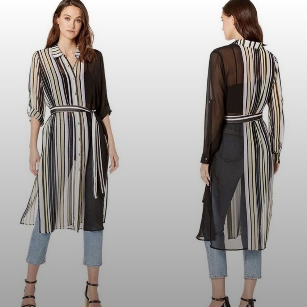 Calvin Klein Sheer Tunic With Belt‎